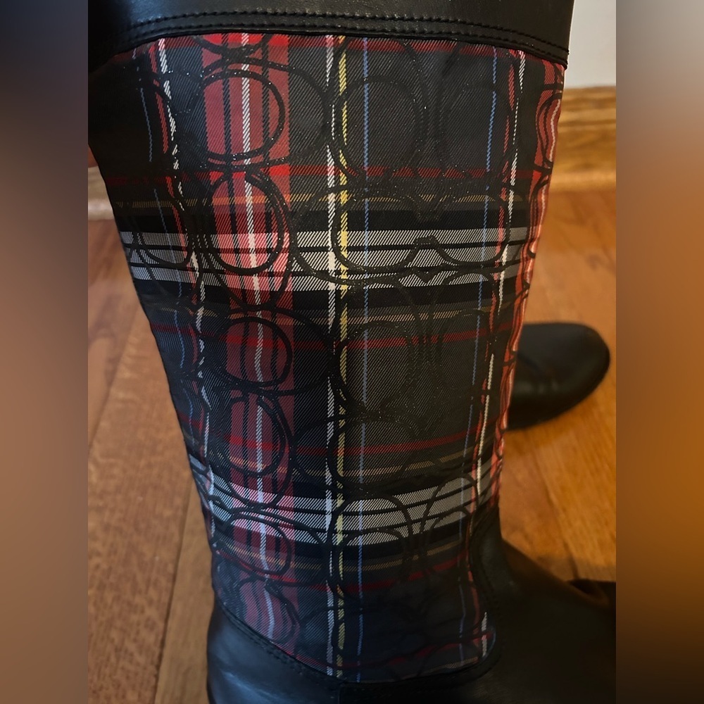 Coach Chrissi Tartan Plaid Knee-High Boots - Picture 8 of 11